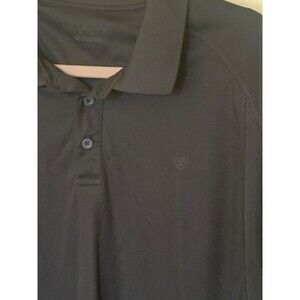 Ariat Tek Polo Shirt Mens Large Black Performance Golf Moisture Wicking